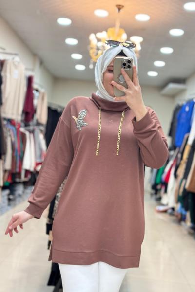 OYSHO BEYMEN TUNİK Kahverengi