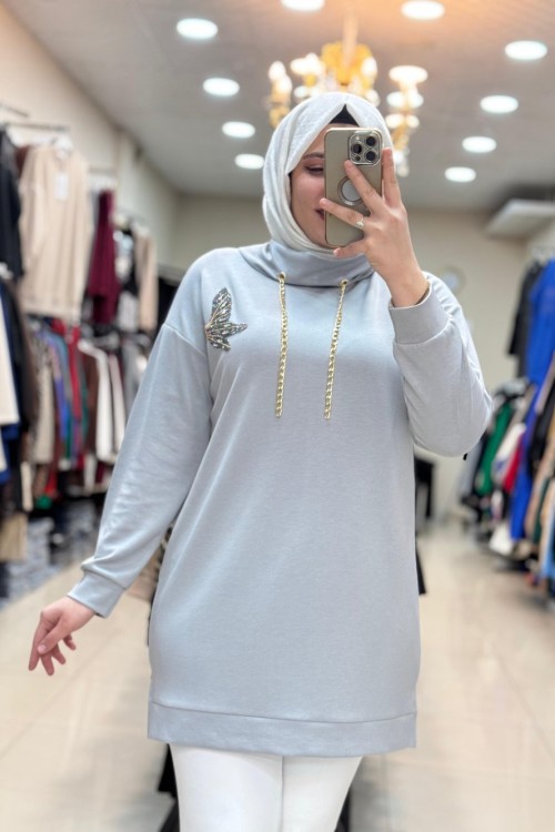 OYSHO BEYMEN TUNİK Gri