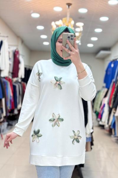OYSHO ÇİÇEK TUNİK  Yeşil