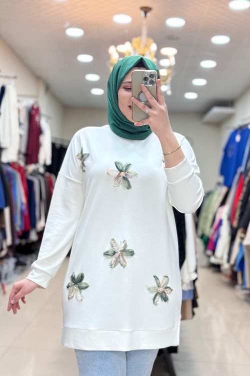 OYSHO ÇİÇEK TUNİK  Yeşil