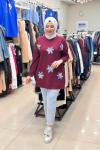 OYSHO ÇİÇEK TUNİK  Bordo
