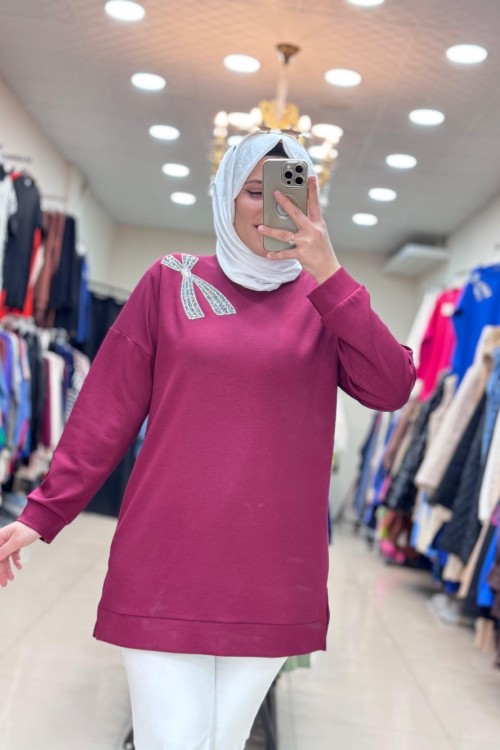 OYSHO LALE TUNİK Bordo