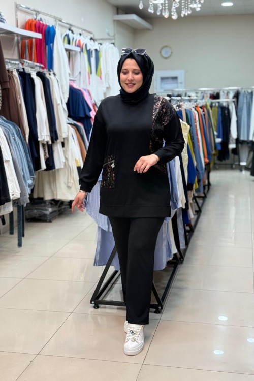 OYSHO LEOPAR TAKIM Siyah