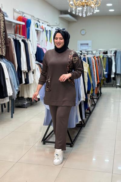 OYSHO LEOPAR TAKIM Kahverengi