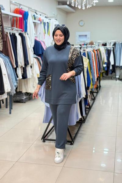 OYSHO LEOPAR TAKIM Antrasit