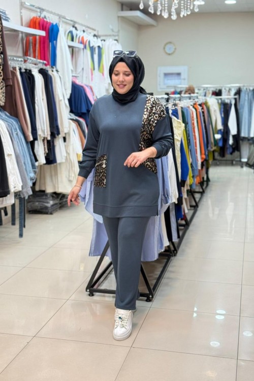 OYSHO LEOPAR TAKIM Antrasit