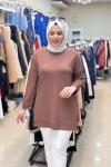 OYSHO TAŞLI TUNİK  Kahverengi