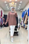 OYSHO TAŞLI TUNİK  Kahverengi