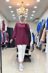 OYSHO TAŞLI TUNİK  Bordo