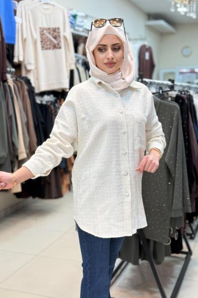 Pırlanta Chanel Gömlek Ekru