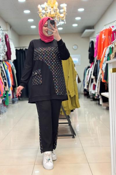 PULLU PARLA TAKIM  Siyah