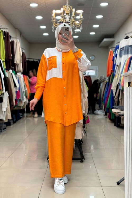 Pureva Sira Taş Süslemeli̇  Takim Turuncu  Turuncu