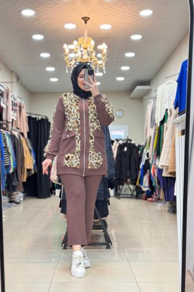 SAKALLI LEOPAR TAKIM Kahverengi