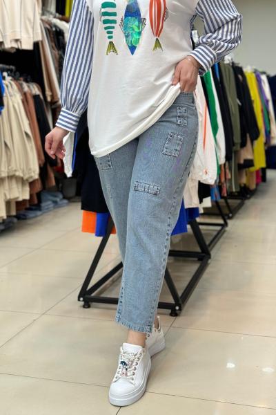 Seasand Yamalı Pantalon  KOT MAVİ