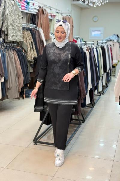 ŞERİT BASKILI TAKIM Siyah