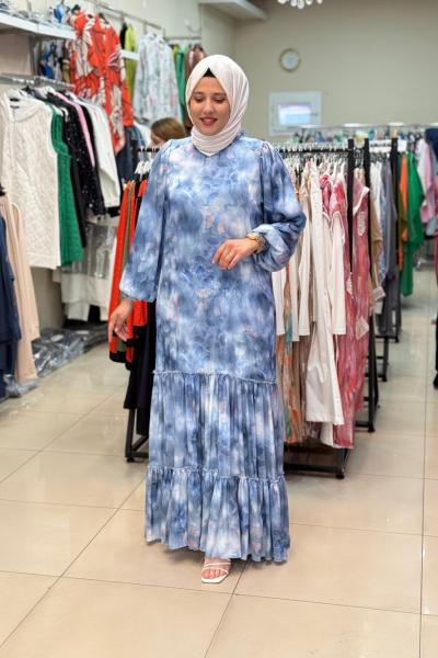 ŞİFON SULTAN ELBİSE Mavi