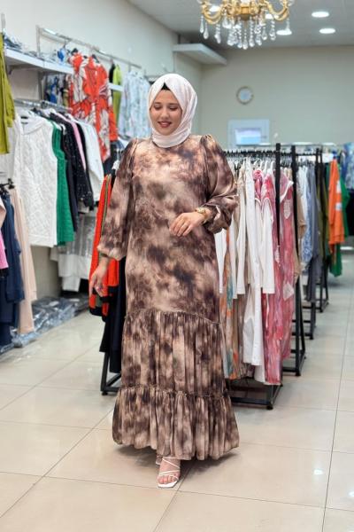 ŞİFON SULTAN ELBİSE Kahverengi