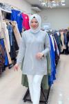 TAŞ BASKILI TUNİK  Gri