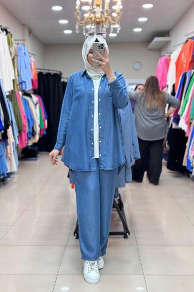 TENSEL GÖMLEK Lacivert