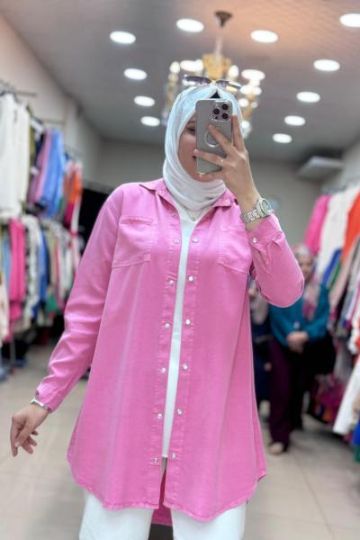 Tensel Gömlek Pembe