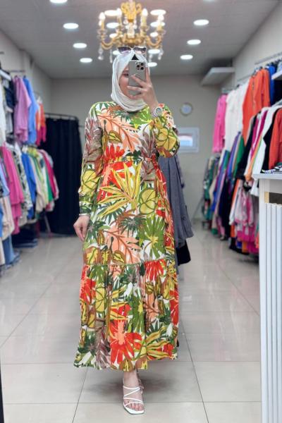 VİSKON ELBİSE Yeşil