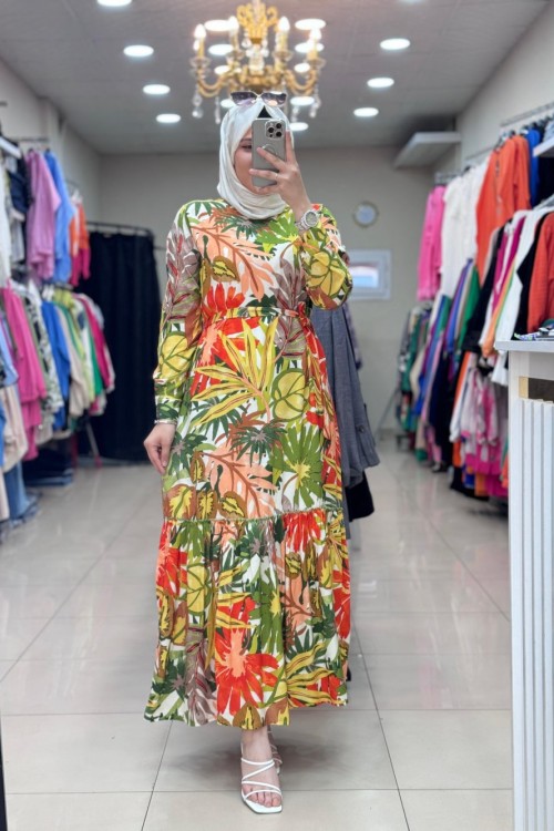 VİSKON ELBİSE Yeşil