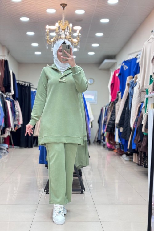 YAKA DÜĞMELİ OYSHO TAKIM Haki