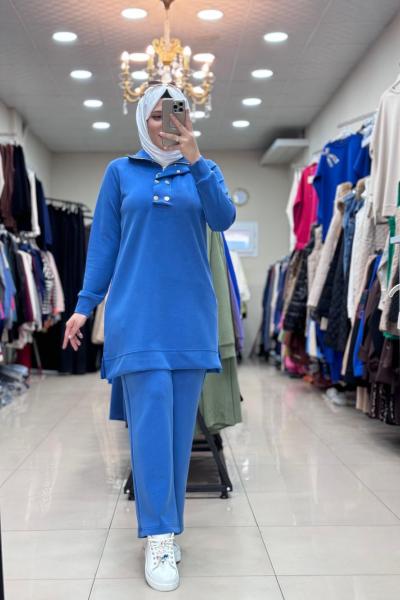 YAKA DÜĞMELİ OYSHO TAKIM Mavi