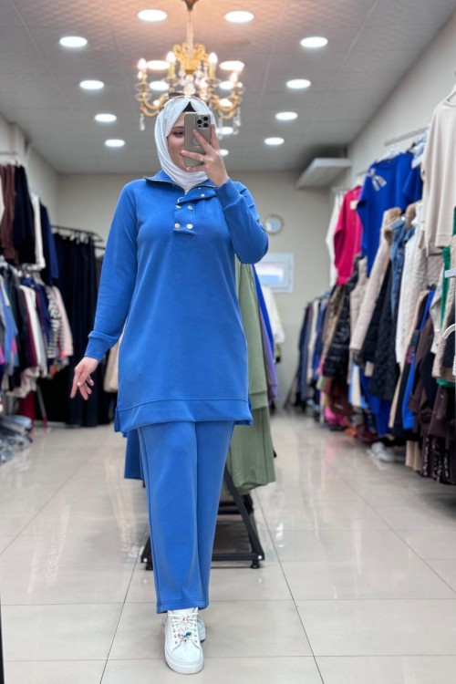 YAKA DÜĞMELİ OYSHO TAKIM Mavi