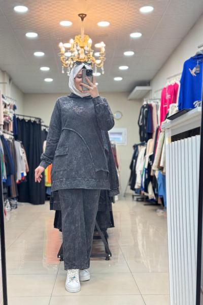 YAPRAKLI İTHAL TAKIM Siyah