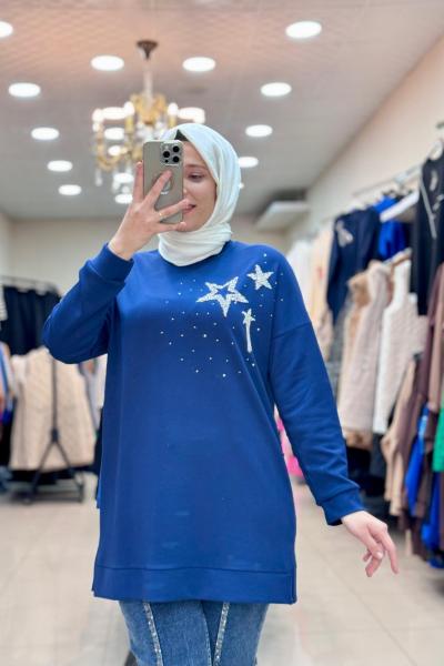 YILDIZ BASKILI TUNİK  Lacivert