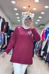 YILDIZ BASKILI TUNİK  Bordo