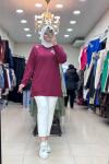 YILDIZ BASKILI TUNİK  Bordo