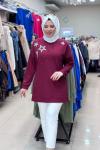 YILDIZ BASKILI TUNİK  Bordo