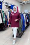 YILDIZ BASKILI TUNİK  Bordo