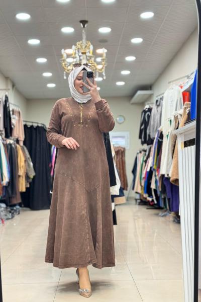 YILDIZ ELBİSE Kahverengi