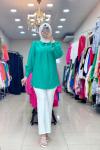 1233 JAKARLI GÖMLEK  Benetton Yeşil