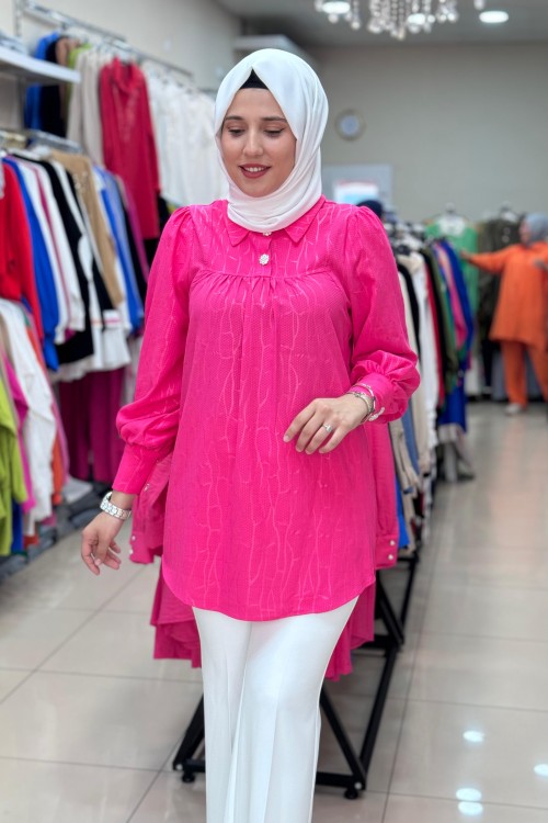 1233 JAKARLI GÖMLEK  Fuşya