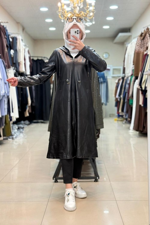 4202 DERİN TRENÇ Siyah