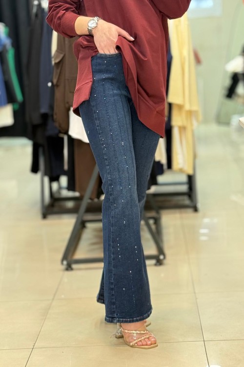 4591 VİYANA TAŞLI KOT PANTOLON Lacivert