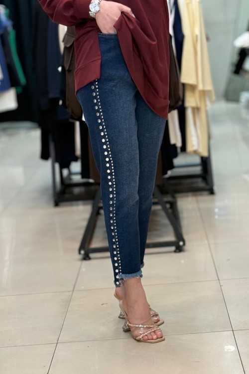 4601 ZIMBA TAŞLI KOT PANTOLON Lacivert