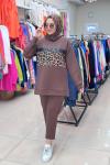 9684 SCUBA LEOPAR DESENLİ TAKIM  Kahverengi