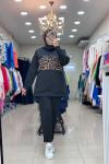 9684 SCUBA LEOPAR DESENLİ TAKIM  Siyah