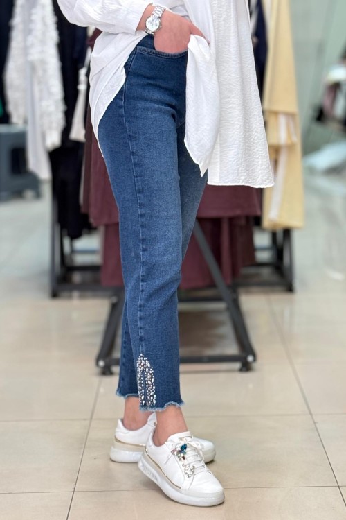 DAMLA TAŞLI KOT Lacivert