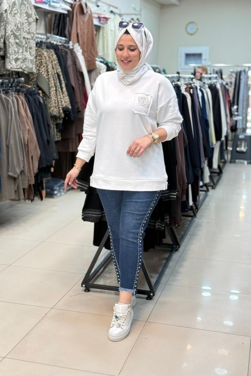 MİHRA SWEAT Beyaz