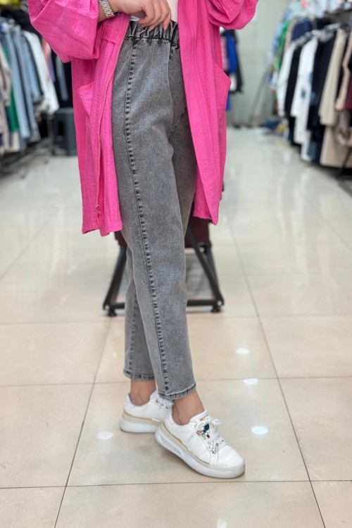 Mom jean pantolon Füme