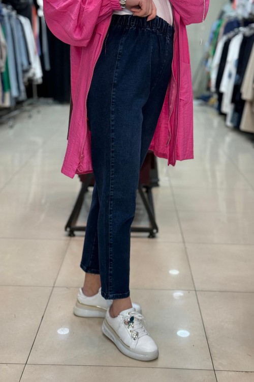 Mom jean pantolon Lacivert