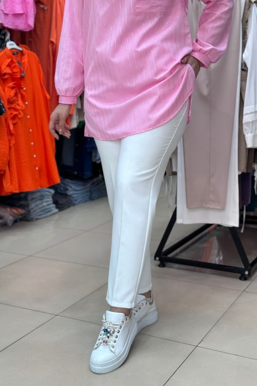 Modiva Kumaş Pantolon Beyaz